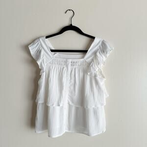 Wallflower White Ruffled Tank Top